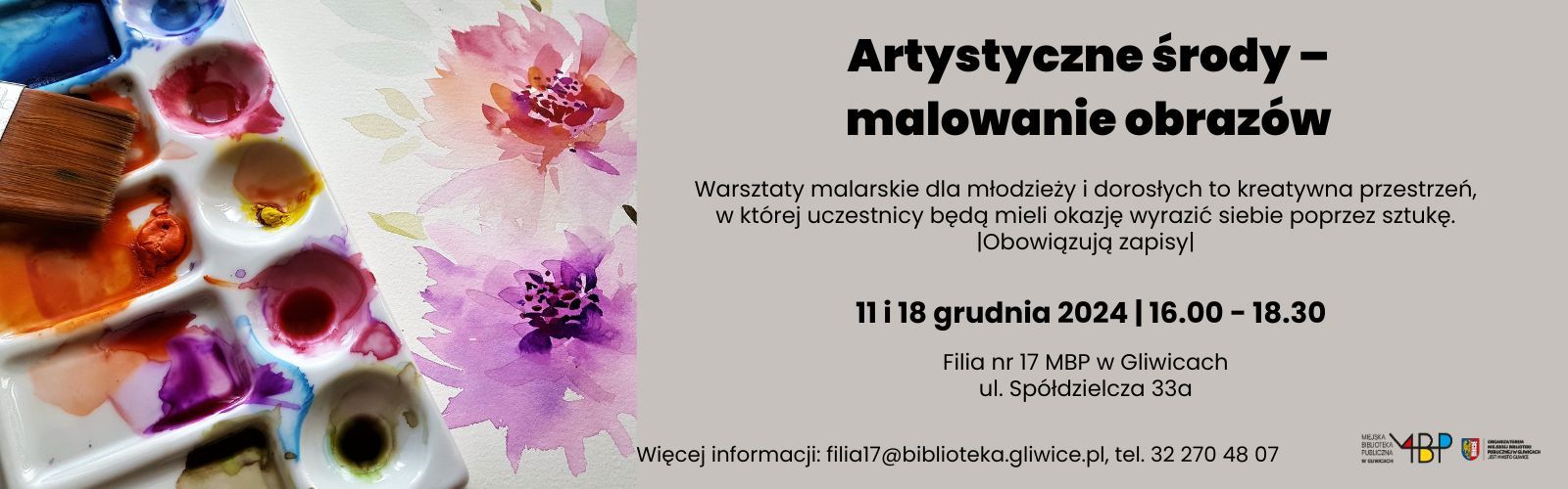 Baner z informacją o warsztatach