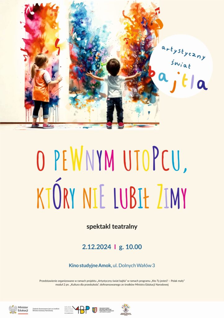 Plakat z informacją o przedstawieniu teatralnym