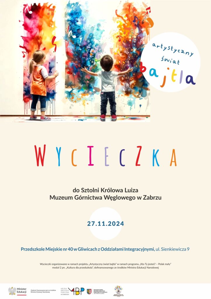 Plakat z informacją o wycieczce dla dzieci