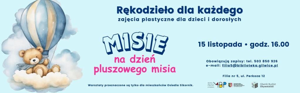 Baner z informacją o zajęciu plastycznym dla dzieci i dorosłych