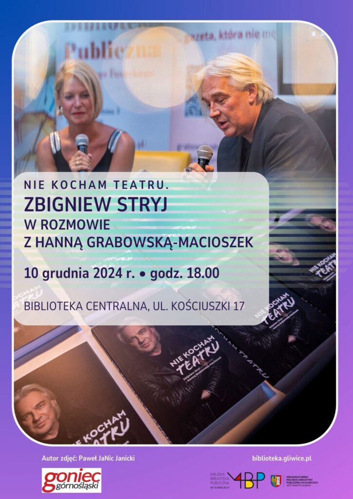 Plakat z informacją o spotkaniu autorskim