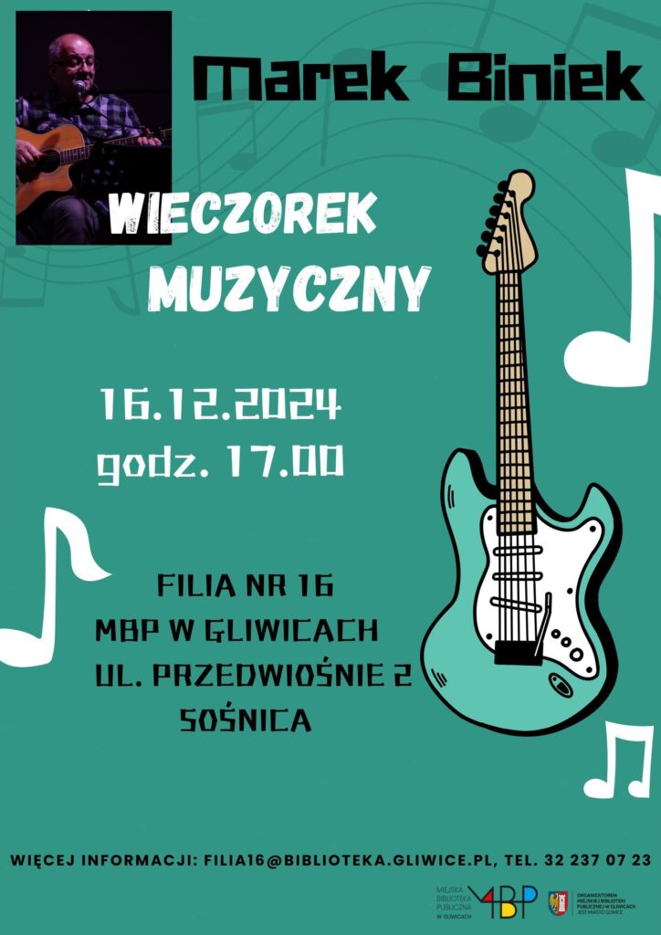 Plakat z informacją o wieczorku muzycznym