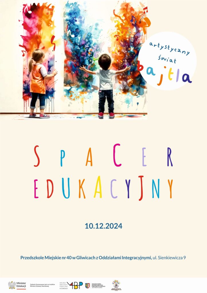 Plakat z informacją o spacerze edukacyjnym