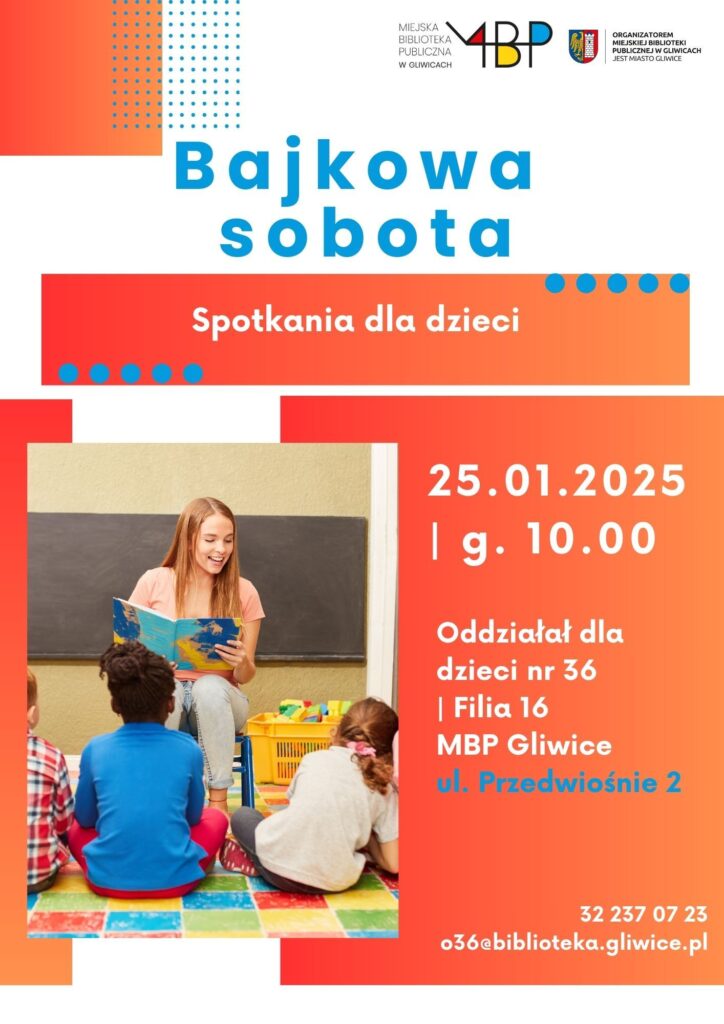 Plakat z informacją o spotkaniu dla dzieci