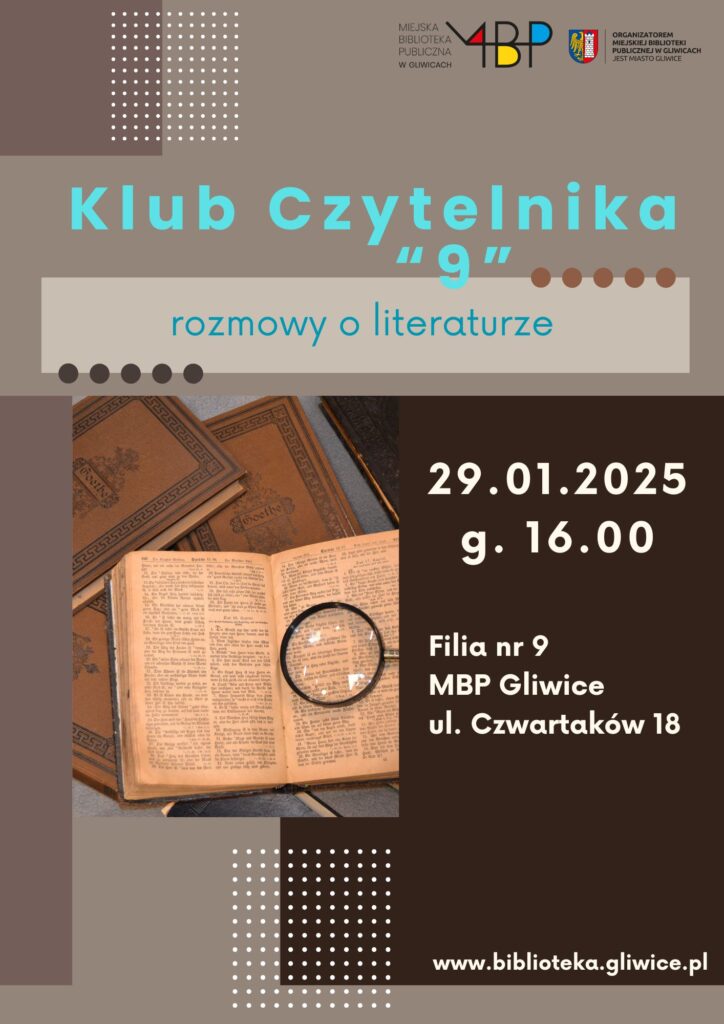 Plakat z informacją o Klubie Czytelnika„9”