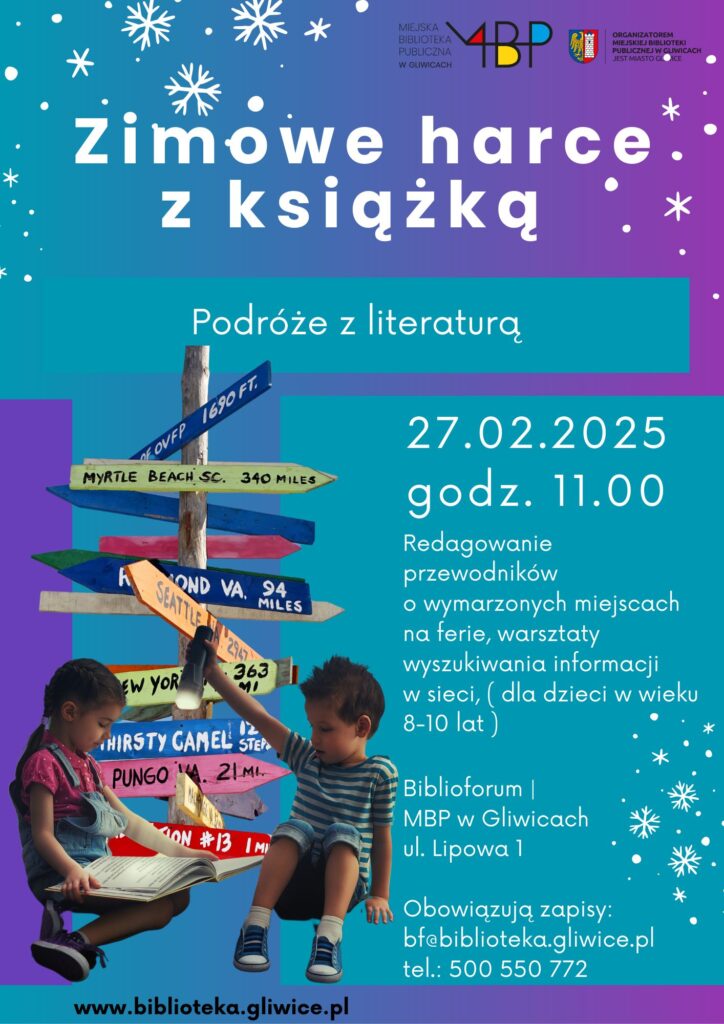 Plakat z informacją o zajęciu dla dzieci