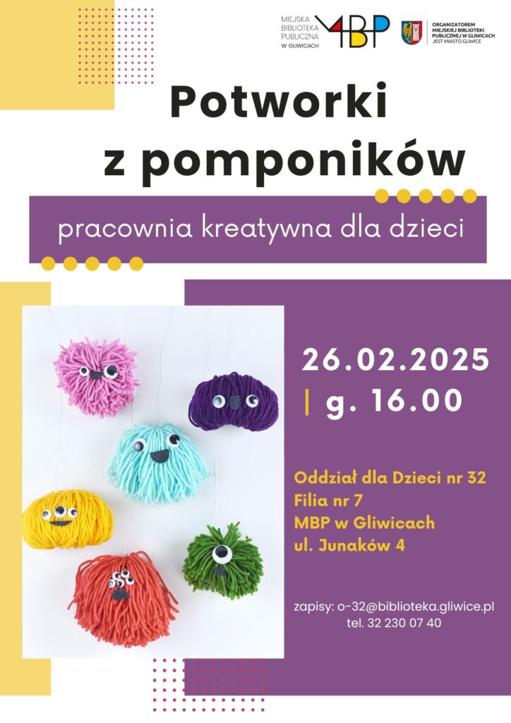 Plakat z informacją o pracowni kreatywnej dla dzieci