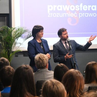 Grażyna Tokarczyk – Wiceprezes Sądu Okręgowego w Gliwicach i Piotr Pawlik – Sędzia Sądu Rejonowego w Gliwicach