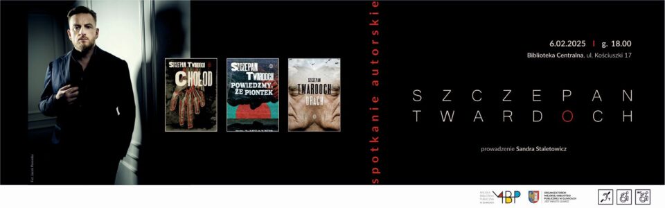Baner z informacją o spotkaniu autorskim