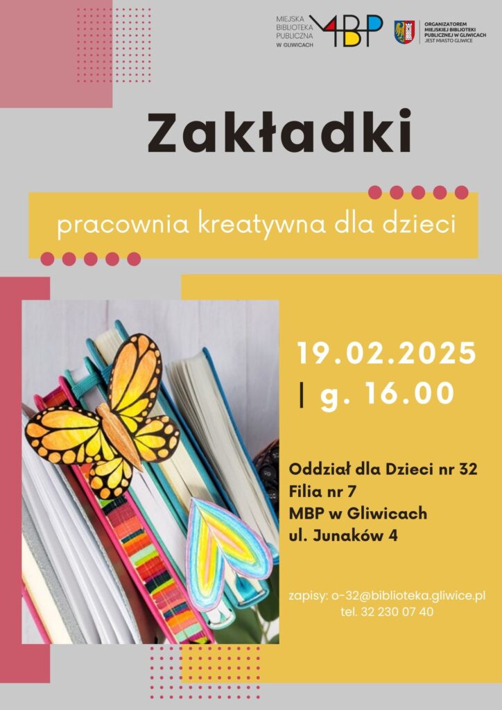 Plakat z informacją o pracowni kreatywnej dla dzieci