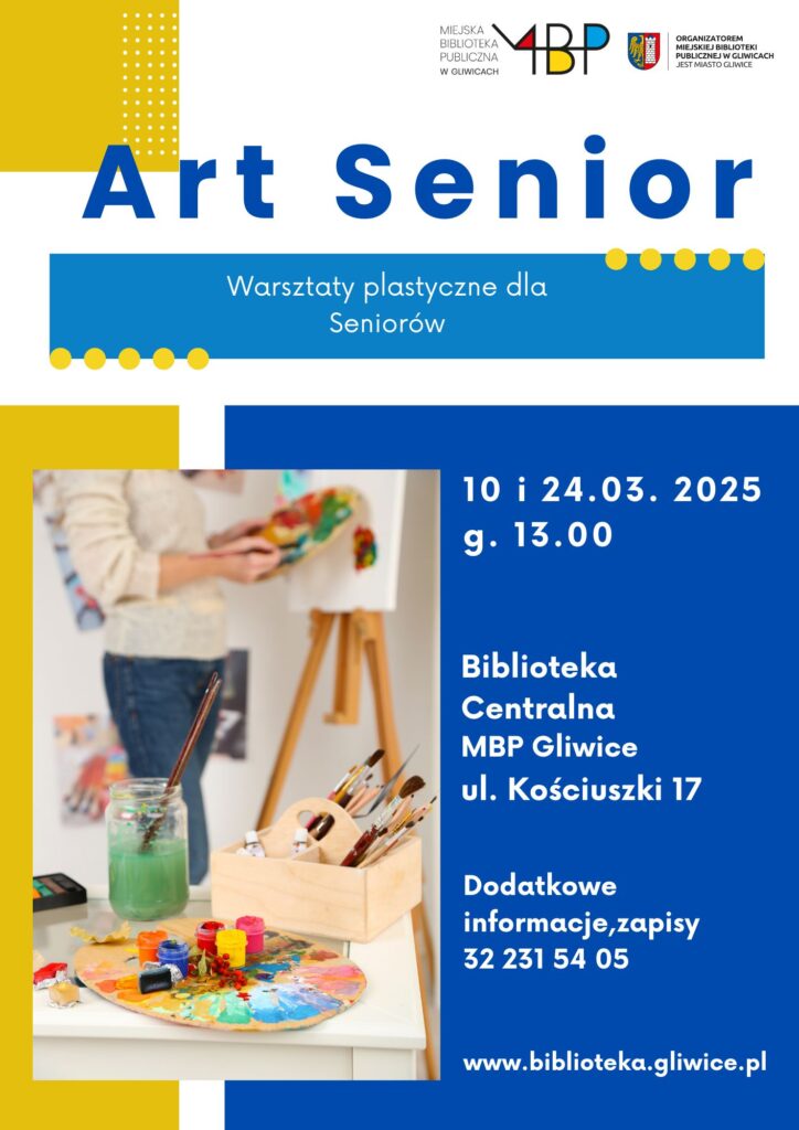 Plakat z informacją o zajęciu dla seniorów