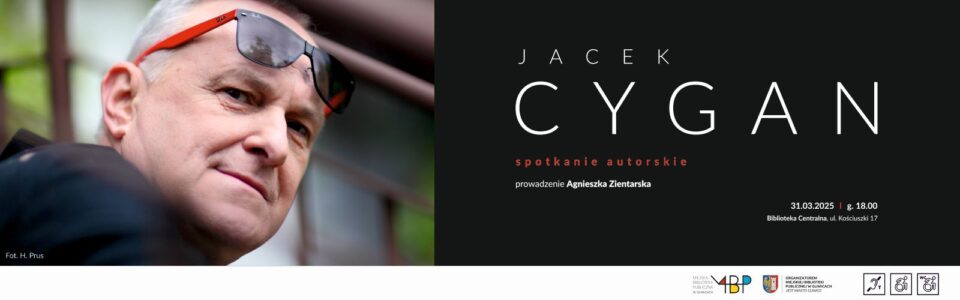 Baner z informacją o spotkaniu autorskim
