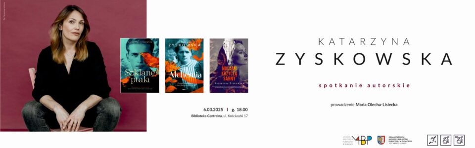 Baner z informacją o spotkaniu autorskim
