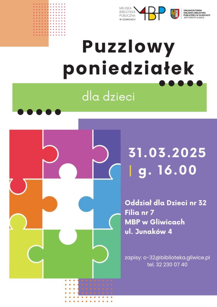 Plakat z informacją o zajęciu dla dzieci