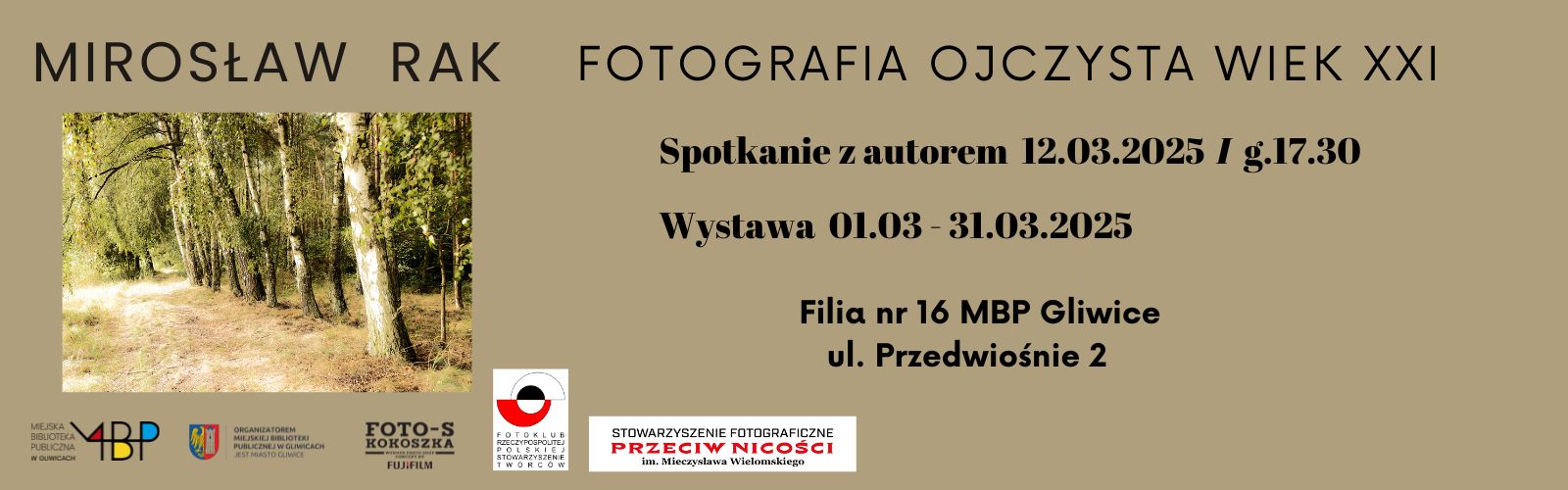 Baner z informacją o wystawie