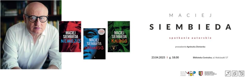 Baner z informacją o spotkaniu autorskim