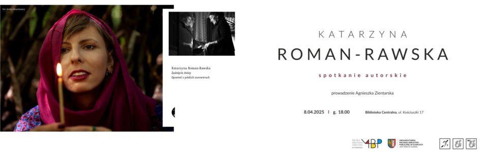 Baner z informacją o spotkaniu autorskim
