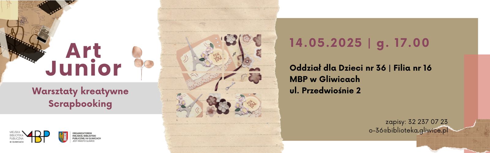 Baner z informacją o warsztatach