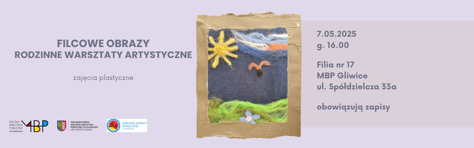 Baner z informacją o warsztatach