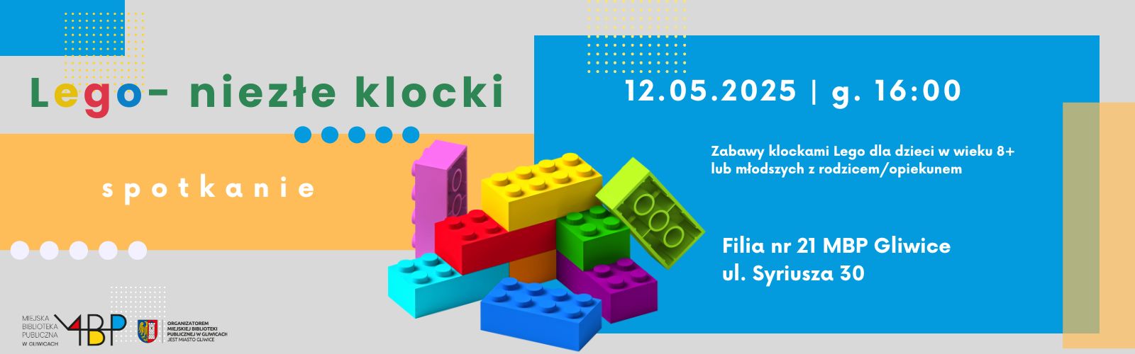 Baner z informacją o zajęciu dla dzieci