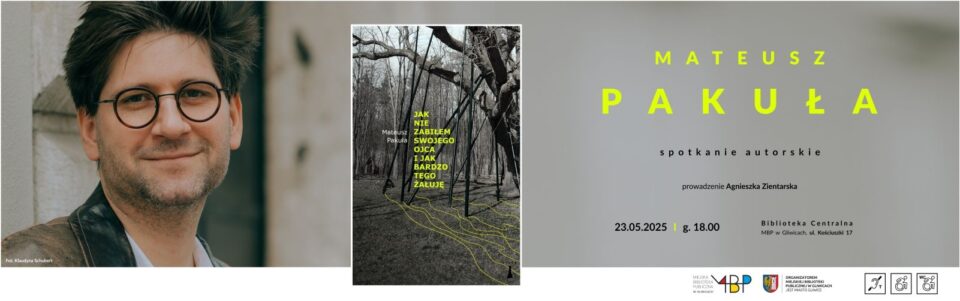 Baner z informacją o spotkaniu autorskim