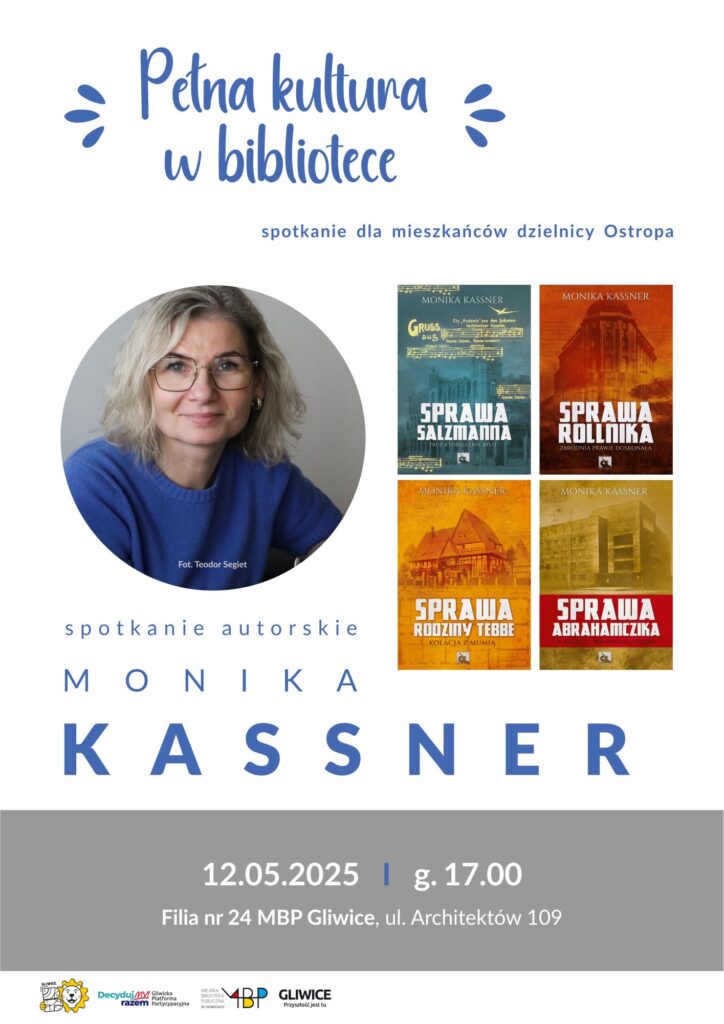 Plakat z informacją o spotkaniu autorskim