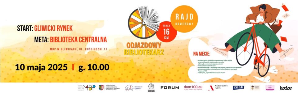 Baner z informacją o imprezie rowerowej