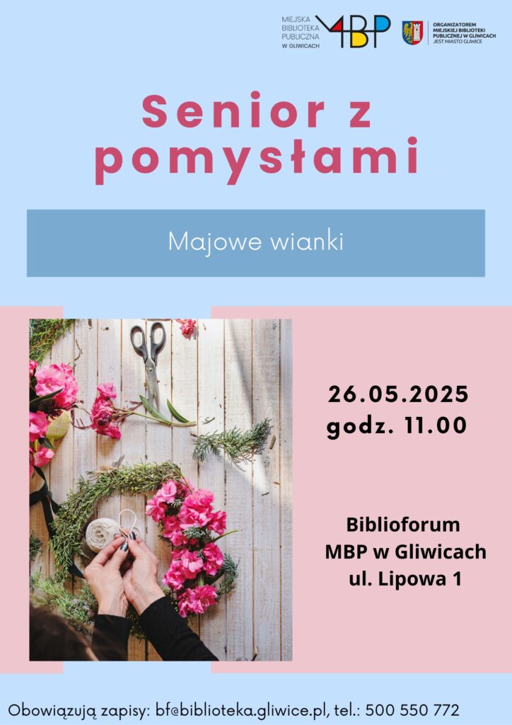 Plakat z informacją o zajęciu dla seniorów