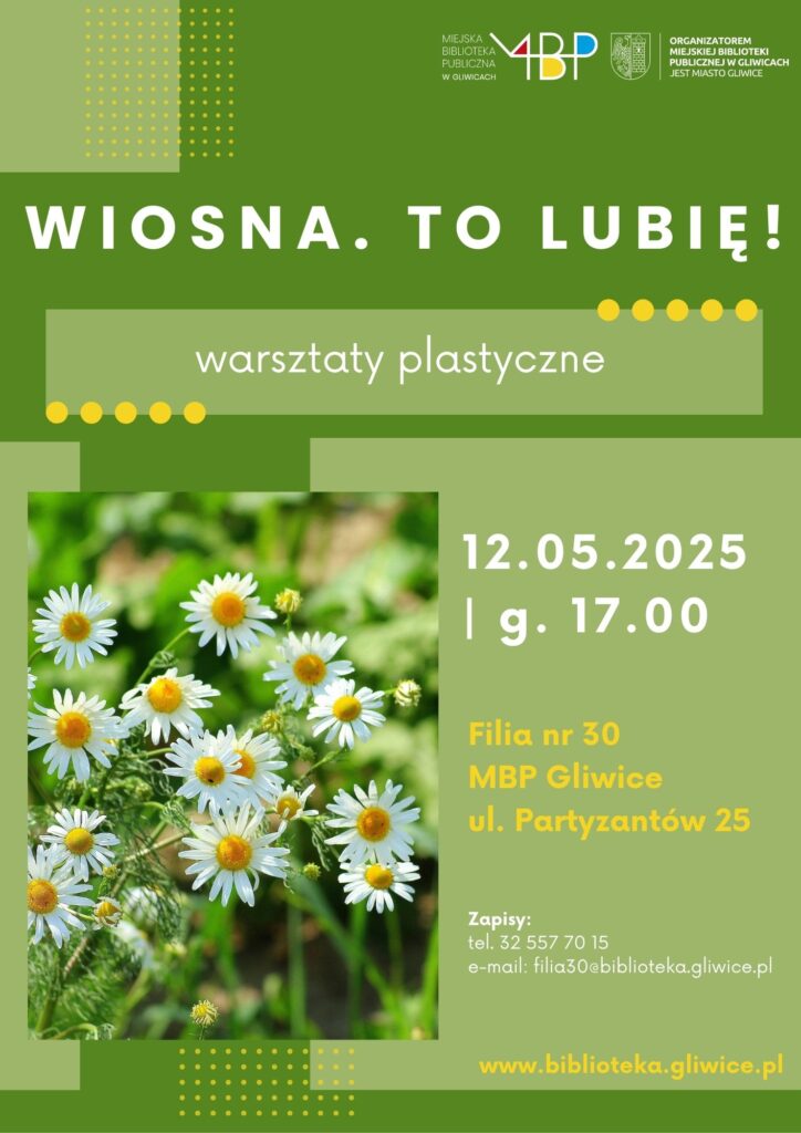 Plakat z informacją o warsztatach plastycznych