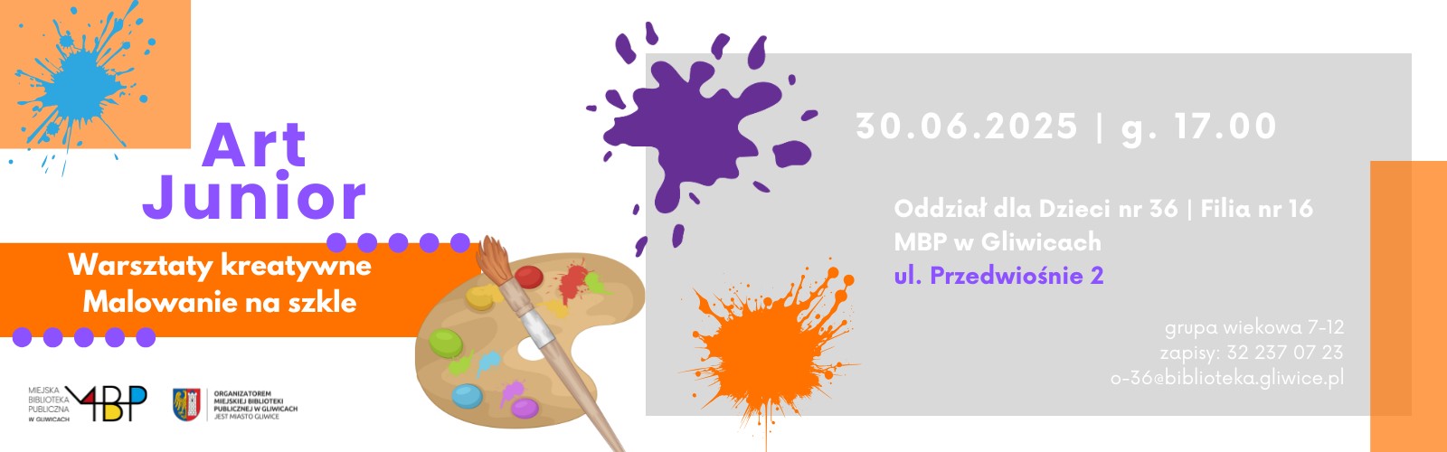 Baner z informacją o warsztatach