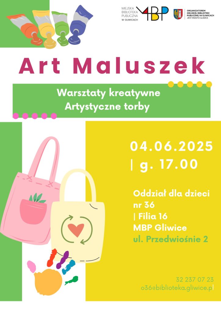 Plakat z informacją o warsztatach kreatywnej dla dzieci