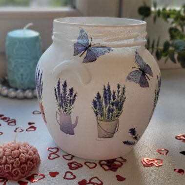 Słoik ozdobiony decoupage