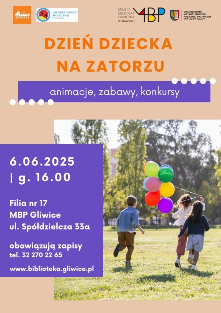 Plakat z informacją o dniu dziecka na Zatorzu