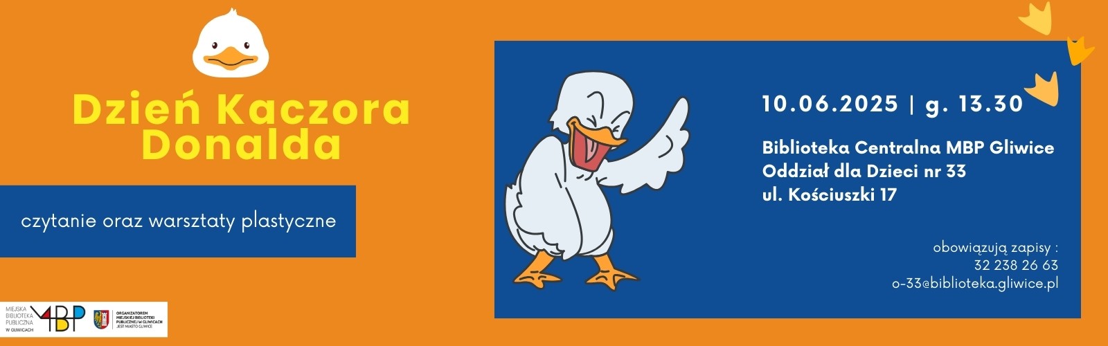Baner z informacją o zajęciu dla dzieci