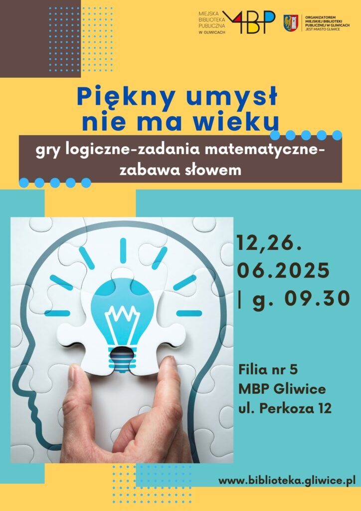 Plakat z informacją o zajęciu dla seniorów