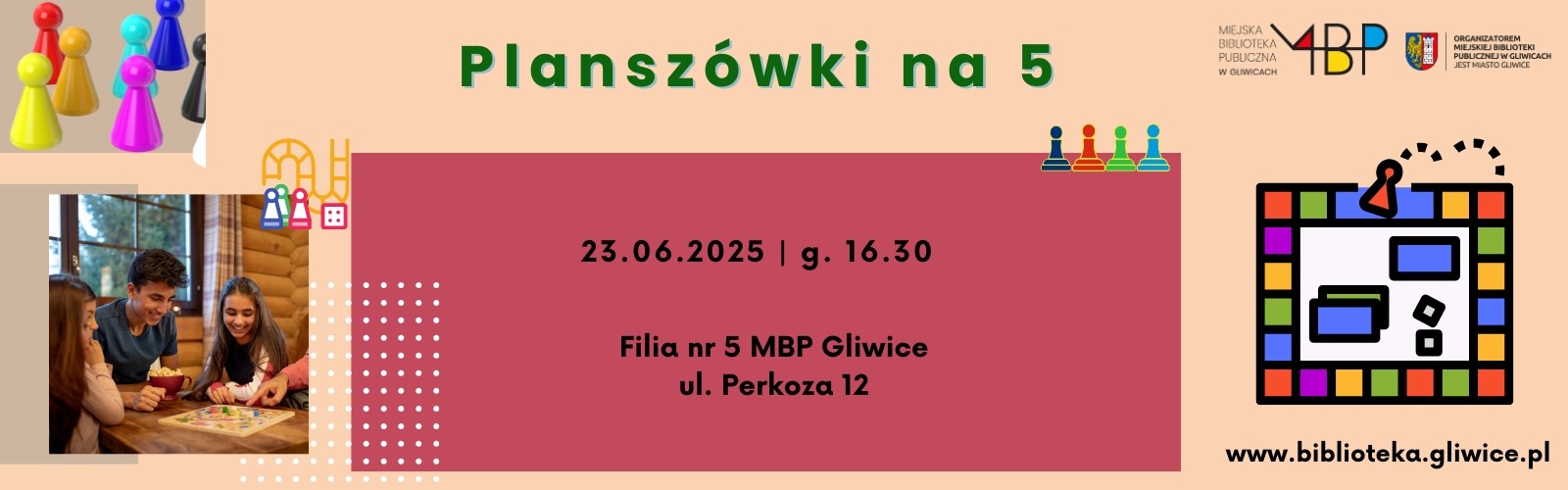 Baner z informacją o grach planszowych