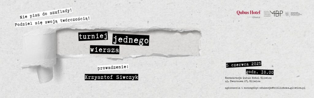 Baner z informacją o turnieju jednego wiersza