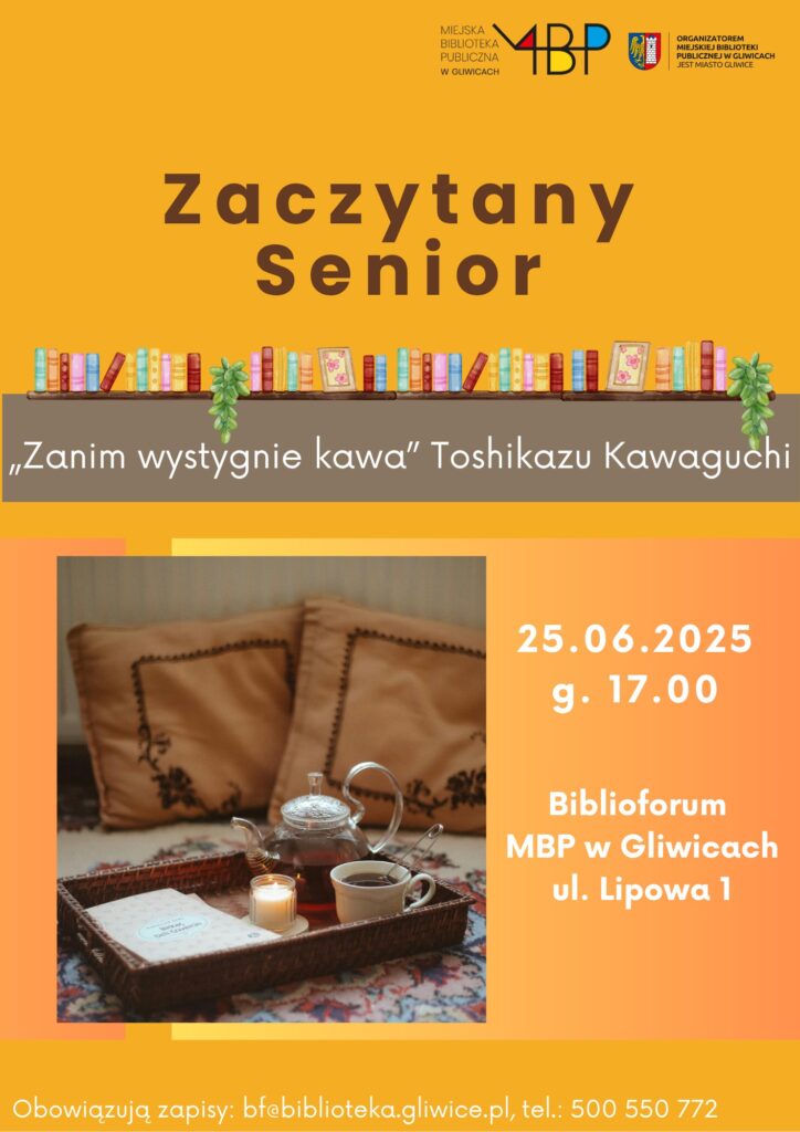 Plakat z informacją o zajęciu dla seniorów