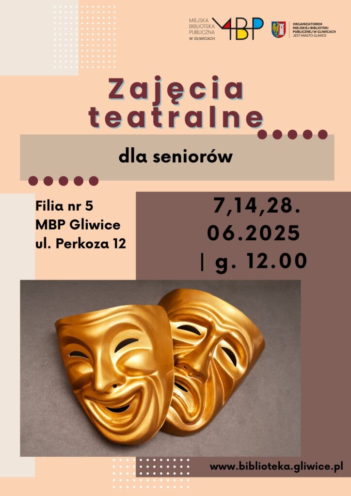 Plakat z informacją o zajęciu dla seniorów