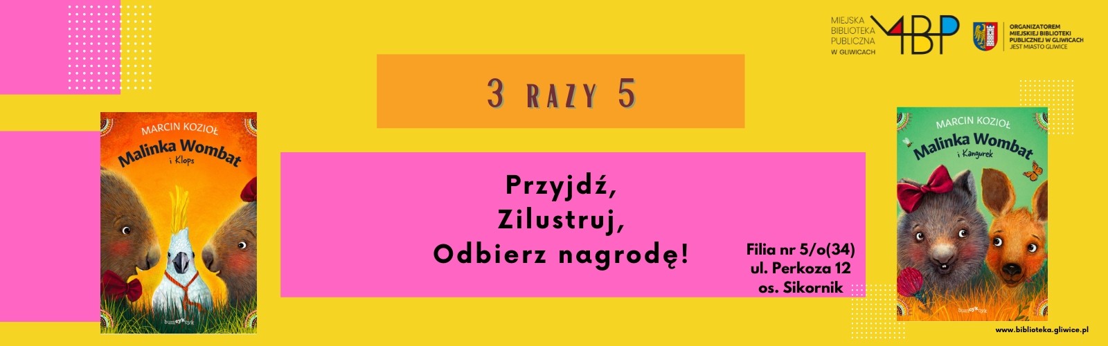 Baner z informacją o zajęciu dla dzieci