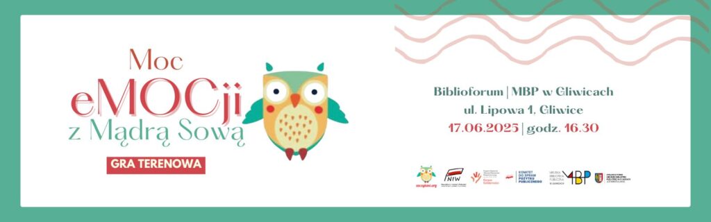 Baner z informacją o grze terenowej Moc emocji z Mądrą Sową