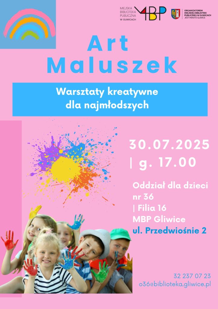 Plakat z informacją o pracowni kreatywnej dla dzieci