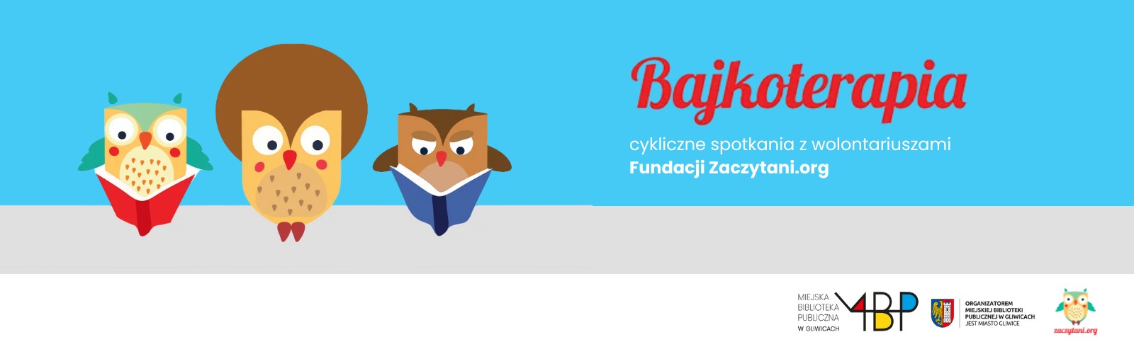 Baner z informacją o spotkaniach z wolontariuszami