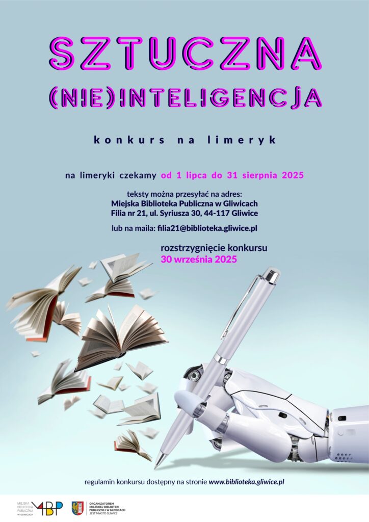 Plakat z informacją o konkursie na limeryk