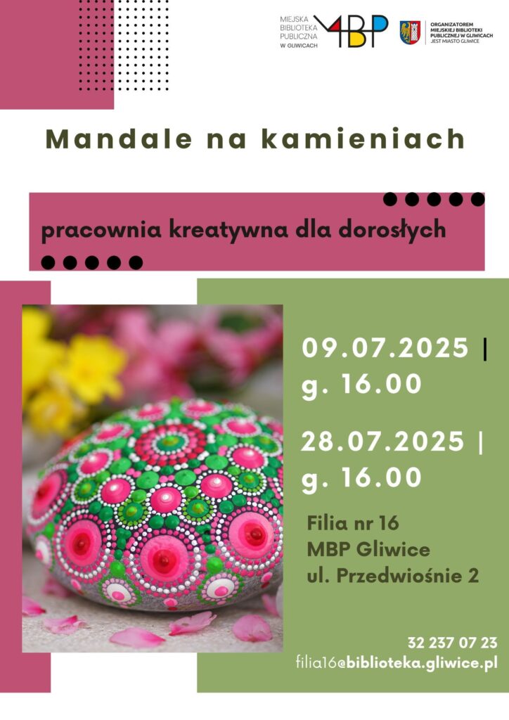Plakat z informacją o pracowni kreatywnej dla dorosłych