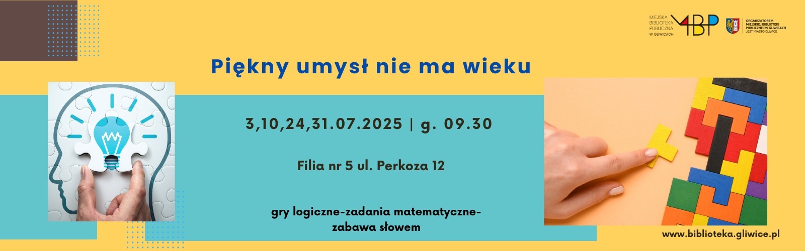 Baner z informacją o zajęciu dla seniorów