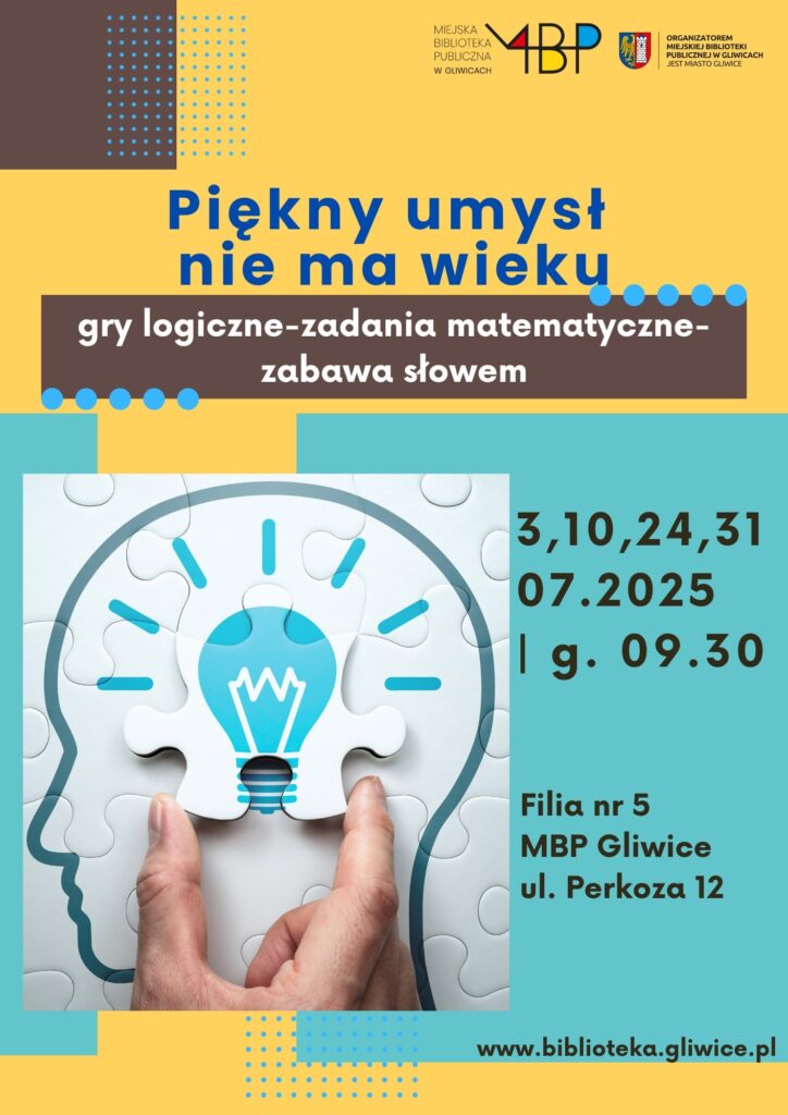 Plakat z informacją o zajęciu dla seniorów
