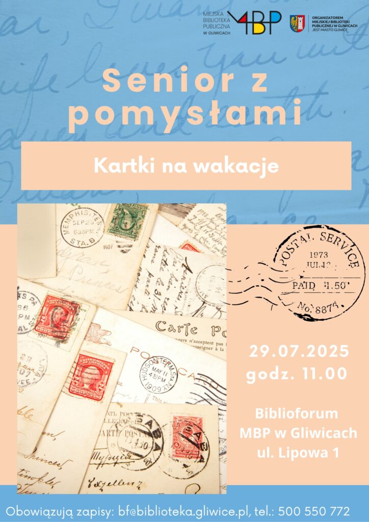 Plakat z informacją o zajęciu dla seniorów