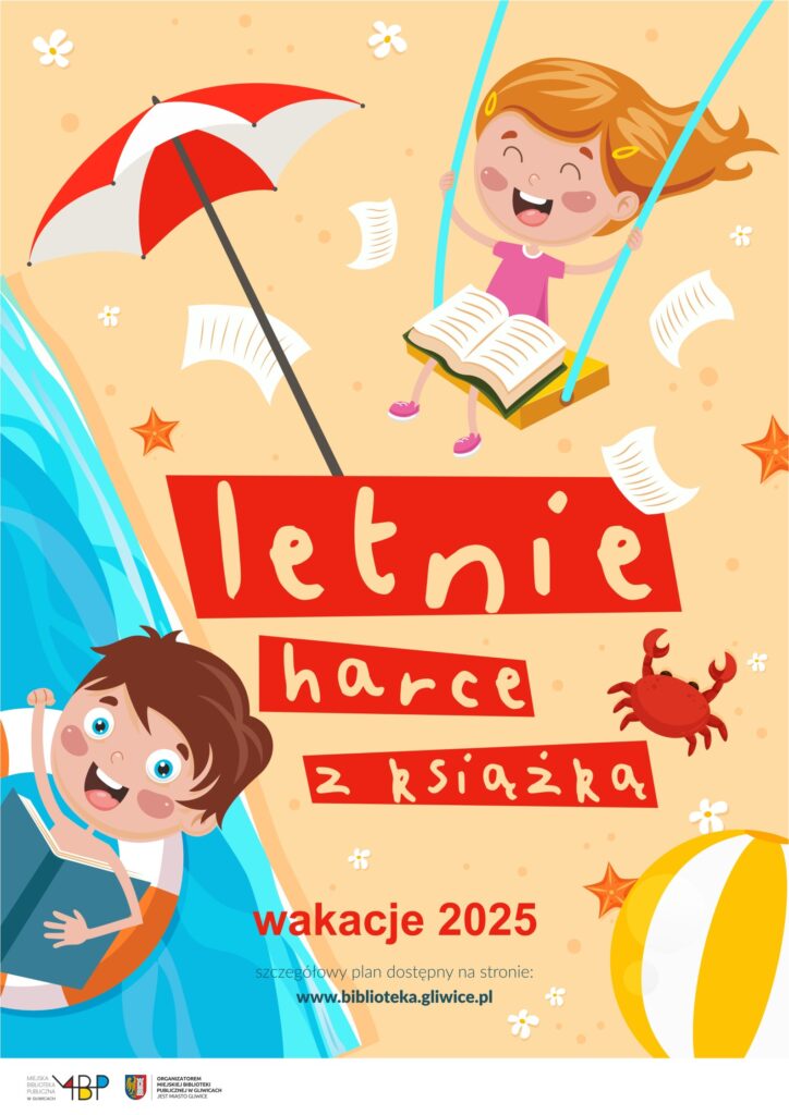 Plakat z informacją o wydarzeniu związanie z wakacjami 2025 roku