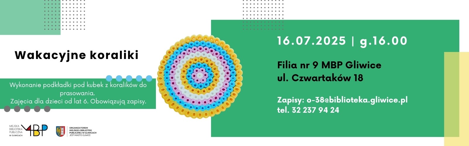 Baner z informacją o warsztatach